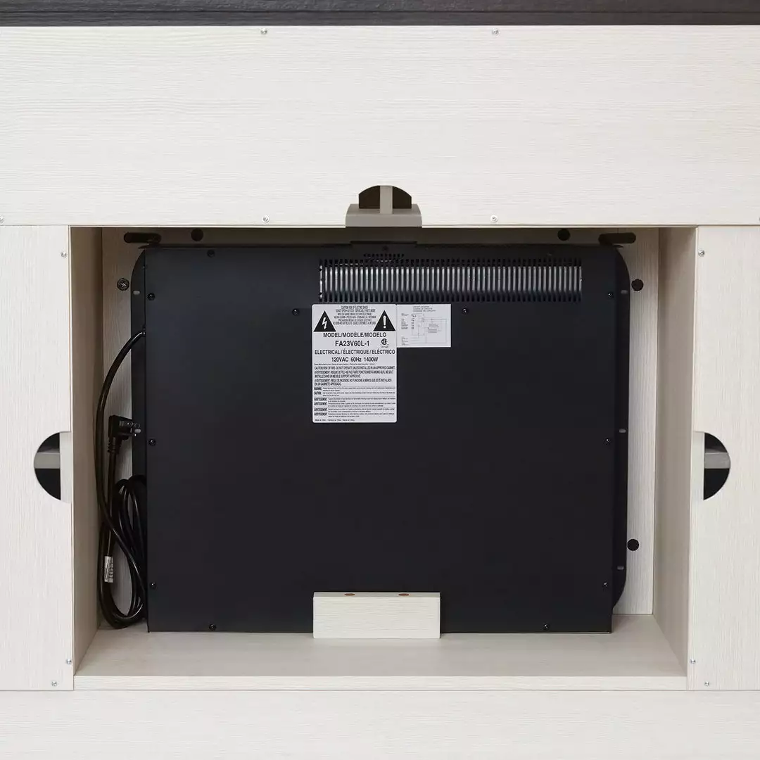 TeamsonUS Teamson Home Eliana 60" TV Console Stand With Electric Fireplace, Dark Oak/White 8 TeamsonUS Teamson Home Eliana 60" TV Console Stand With Electric Fireplace, Dark Oak/White