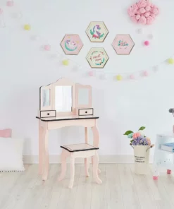 TeamsonUS Kids Fantasy Fields - Little Lady Adriana Play Vanity Set - Pink / Black