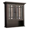 TeamsonUS Teamson Home Windsor Removable Wooden Wall Cabinet With Glass Mosaic Doors, Dark Espresso