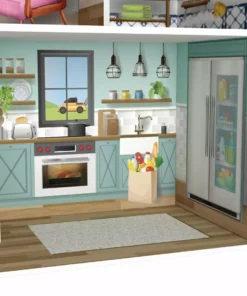 TeamsonUS New Olivia's Little World Wooden Dreamland Farmhouse Dollhouse Set