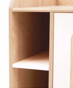 TeamsonUS Teamson Pets Daisy Mixed Wood Cat Litter Box Enclosure Storage Bench, Tan New