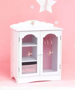 TeamsonUS Olivia's Little World Little Princess Toy Closet With Hangers For 18" Dolls, Gray/Pink Kids