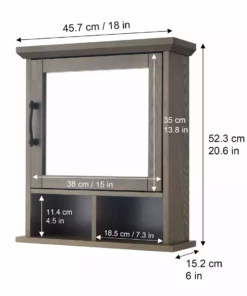 TeamsonUS Teamson Home Russell Farmhouse Wooden Removable Medicine Cabinet, Salt Oak 13 TeamsonUS Teamson Home Russell Farmhouse Wooden Removable Medicine Cabinet, Salt Oak