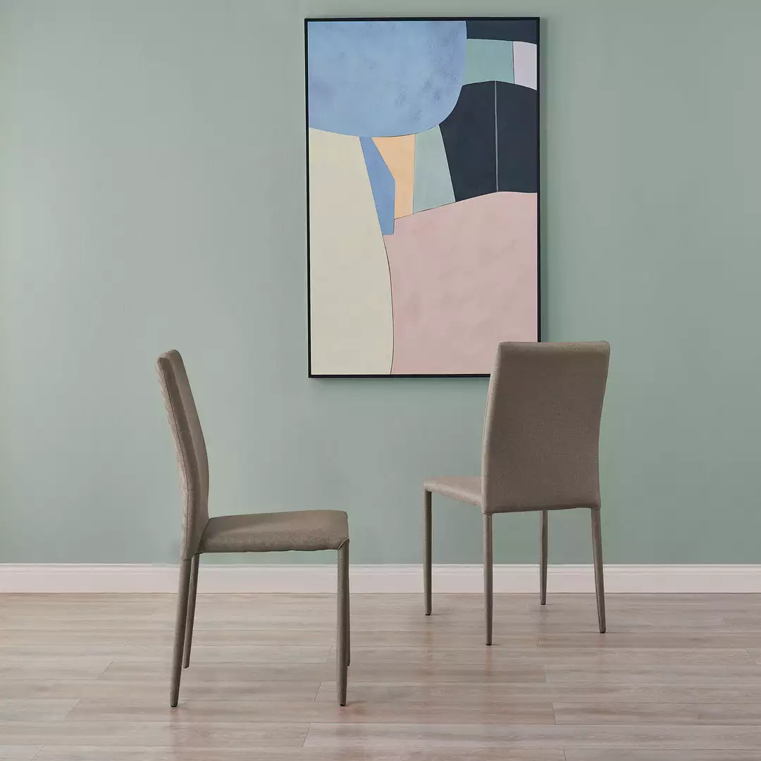 TeamsonUS Teamson Home Fabric Dining Chair With Metal Legs, Set Of 2, Mocha 4 TeamsonUS Teamson Home Fabric Dining Chair With Metal Legs, Set Of 2, Mocha