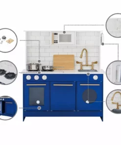 TeamsonUS Teamson Kids - Little Chef Berlin Modern Play Kitchen - White / Blue 14 TeamsonUS Teamson Kids - Little Chef Berlin Modern Play Kitchen - White / Blue