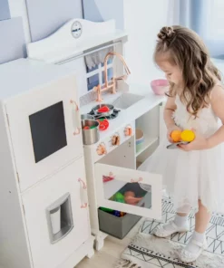 TeamsonUS Teamson Kids Little Chef Marseille Retro Play Kitchen, White