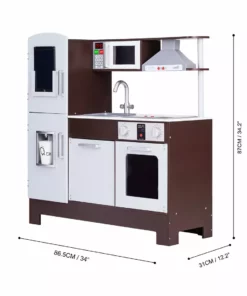 TeamsonUS Teamson Kids Little Chef Munich Classic Kids Kitchen Playset With E-Writing Board, Espresso/Gray 11 TeamsonUS Teamson Kids Little Chef Munich Classic Kids Kitchen Playset With E-Writing Board, Espresso/Gray