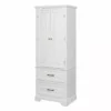 TeamsonUS Teamson Home St. James Wooden Linen Tower Cabinet With 2 Drawers, White