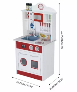TeamsonUS Teamson Kids - Little Chef Madrid Classic Play Kitchen - Red / White