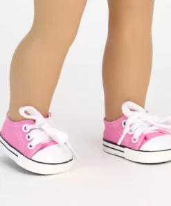 TeamsonUS Sophia's Light Pink Canvas Sneaker Shoe With Laces For 18" Dolls 9 TeamsonUS Sophia's Light Pink Canvas Sneaker Shoe With Laces For 18