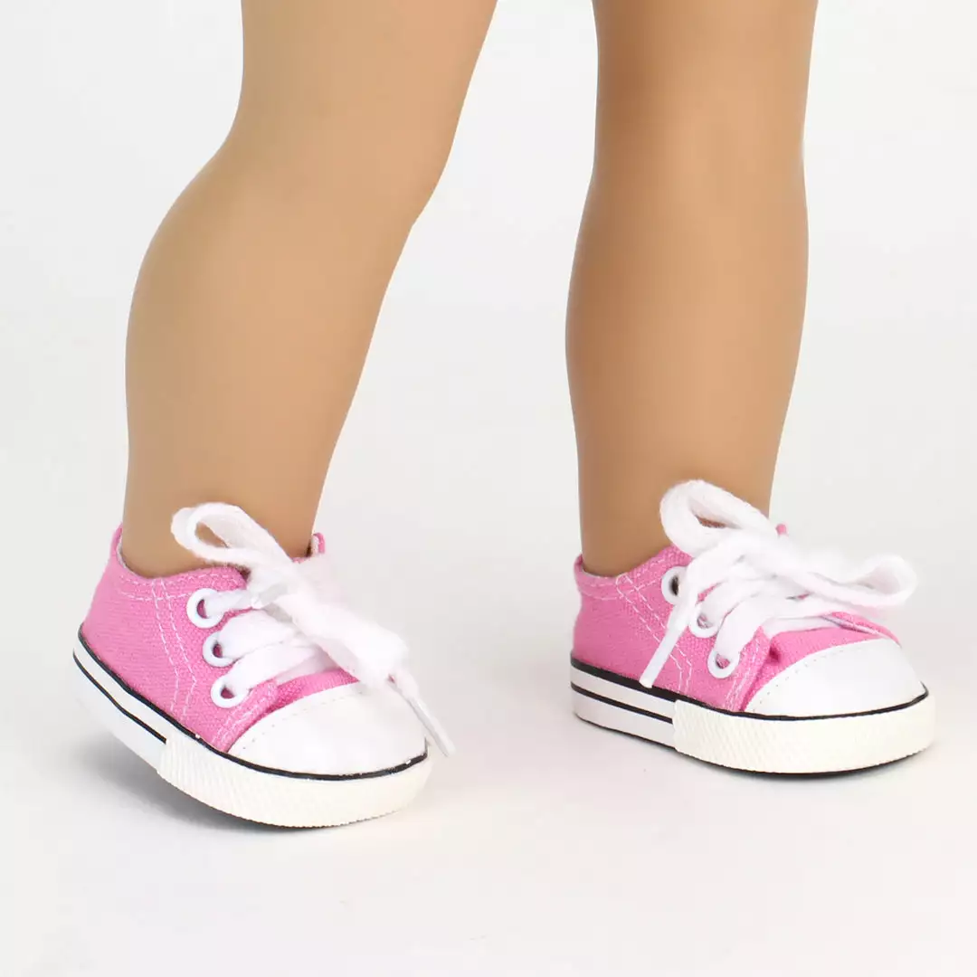 TeamsonUS Sophia's Light Pink Canvas Sneaker Shoe With Laces For 18" Dolls 6 TeamsonUS Sophia's Light Pink Canvas Sneaker Shoe With Laces For 18" Dolls