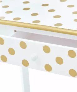 TeamsonUS Fantasy Fields - Fashion Polka Dot Prints Gisele Play Vanity Set - White / Gold Kids