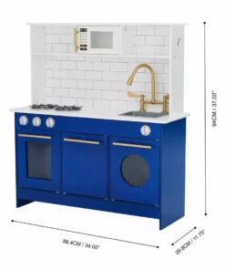 TeamsonUS Teamson Kids - Little Chef Berlin Modern Play Kitchen - White / Blue 13 TeamsonUS Teamson Kids - Little Chef Berlin Modern Play Kitchen - White / Blue
