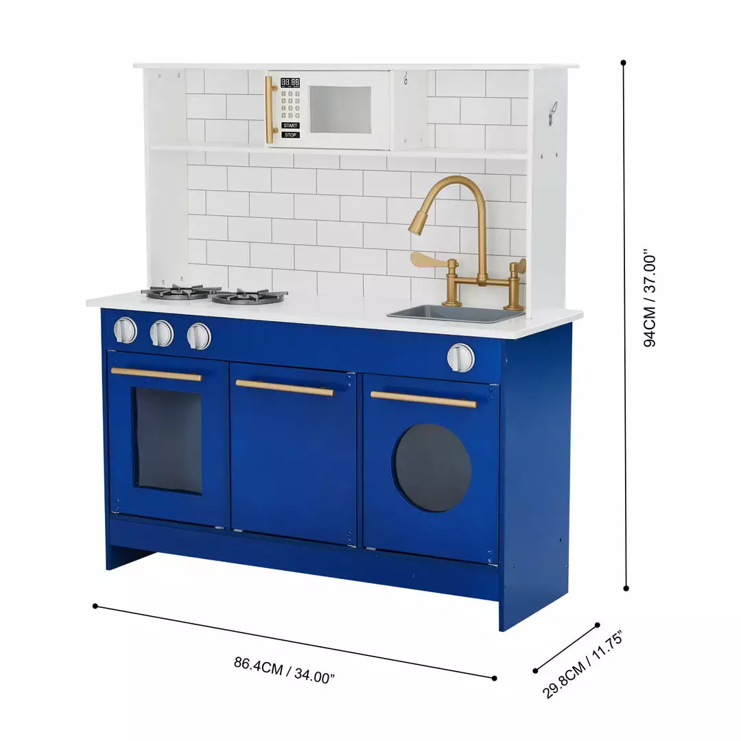 TeamsonUS Teamson Kids - Little Chef Berlin Modern Play Kitchen - White / Blue 6 TeamsonUS Teamson Kids - Little Chef Berlin Modern Play Kitchen - White / Blue