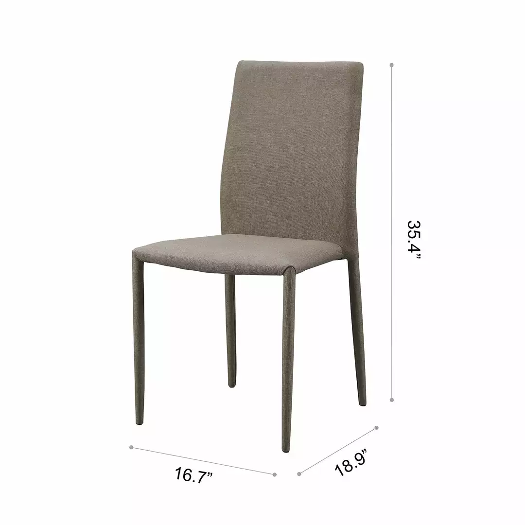 TeamsonUS Teamson Home Fabric Dining Chair With Metal Legs, Set Of 2, Mocha 6 TeamsonUS Teamson Home Fabric Dining Chair With Metal Legs, Set Of 2, Mocha