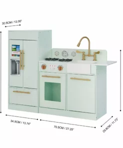 TeamsonUS Teamson Kids - Little Chef Chelsea Modern Play Kitchen - Mint / Gold