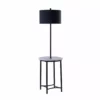 TeamsonUS Teamson Home Shenna Floor Lamp With Faux Marble Tray Table And Built-In USB Port, Black