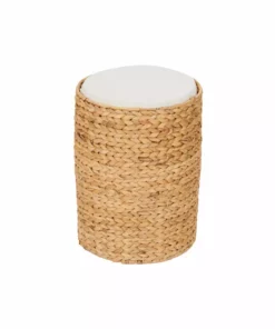 TeamsonUS Teamson Pets Neith Wicker Seagrass 3-Tier Cat Bed Condo With Cushions, Tan/Cream