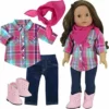 TeamsonUS Kids Sophia's Doll Blouse, Jeggings, Bandana, And Boots For 18" Dolls