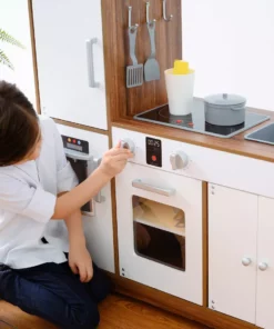 TeamsonUS Teamson Kids Little Chef Palm Springs Classic Kids Play Kitchen With Accessories, Natural/White