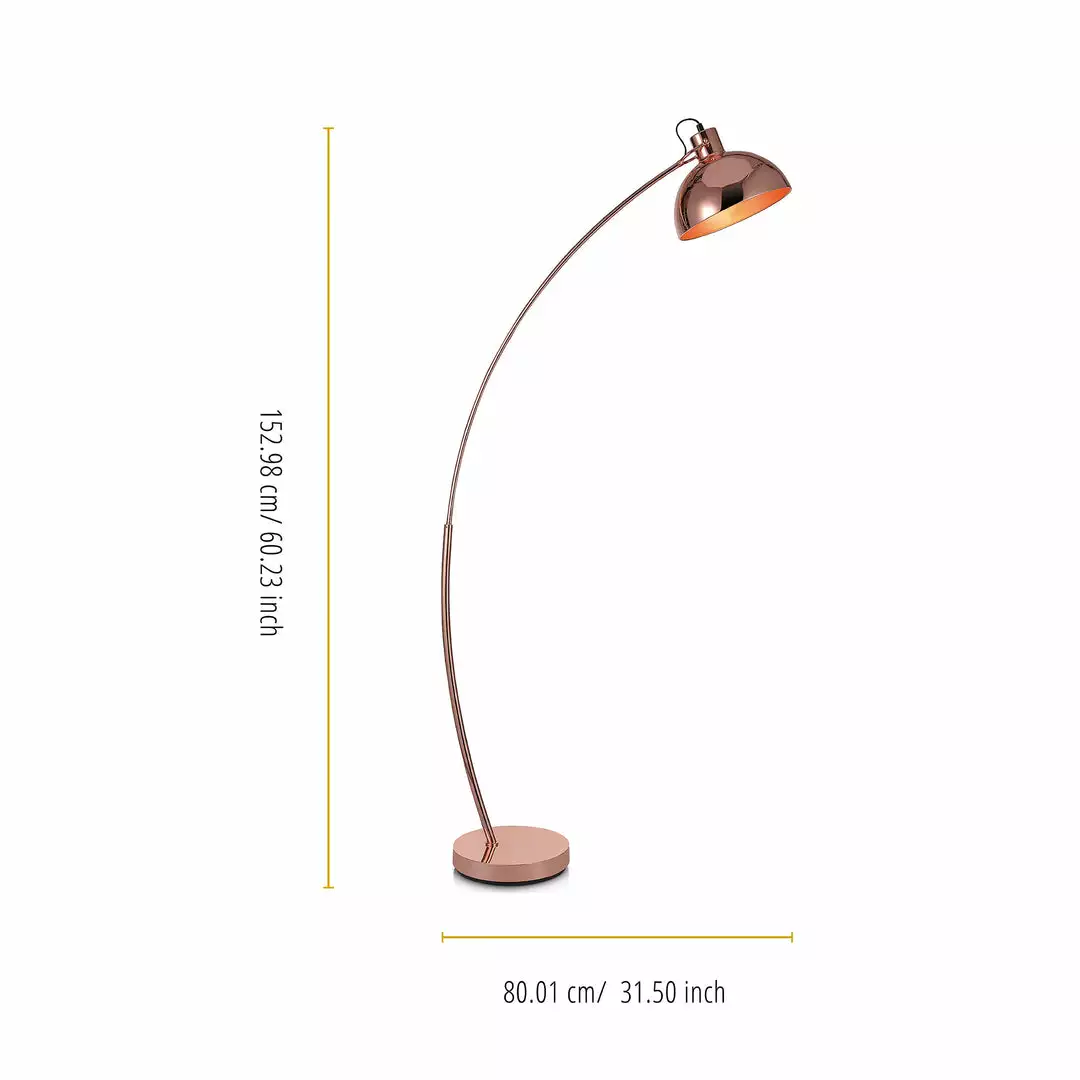 TeamsonUS Teamson Home Arco Floor Lamp With Bell Shade, Rose Gold 6 TeamsonUS Teamson Home Arco Floor Lamp With Bell Shade, Rose Gold