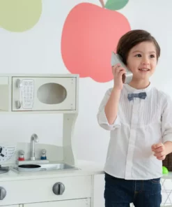 TeamsonUS Teamson Kids Little Chef Westchester Retro Kids Kitchen Playset, Ivory