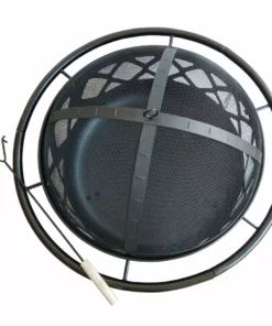 TeamsonUS Teamson Home 30" Outdoor Round Wood Burning Fire Pit With Steel Base, Black 9 TeamsonUS Teamson Home 30