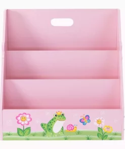 TeamsonUS Fantasy Fields Kids Painted Wooden Magic Garden 3-Tiered Bookshelf, Pink