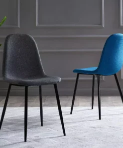 TeamsonUS Teamson Home Minimalist Dining Chair With Metal Legs, Set Of 2, Black/Gray