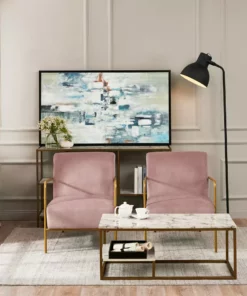 TeamsonUS Teamson Home Chelsea Armchair With Gold-Finished Metal Legs, Mauve 10 TeamsonUS Teamson Home Chelsea Armchair With Gold-Finished Metal Legs, Mauve