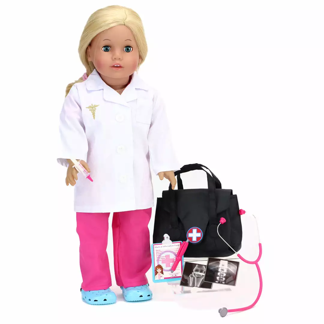 TeamsonUS Kids Sophia's Medical Bag And Doctor Accessories Set For 18'' Dolls, Black 4 TeamsonUS Kids Sophia's Medical Bag And Doctor Accessories Set For 18'' Dolls, Black