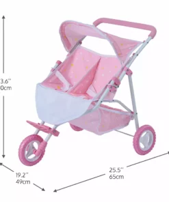 TeamsonUS Olivia's Little World Twinkle Stars Princess Deluxe Baby Doll Stroller, Pink/White 11 TeamsonUS Olivia's Little World Twinkle Stars Princess Deluxe Baby Doll Stroller, Pink/White