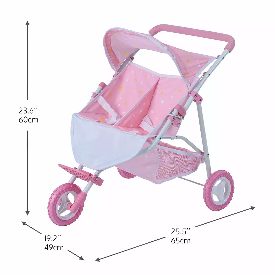 TeamsonUS Olivia's Little World Twinkle Stars Princess Deluxe Baby Doll Stroller, Pink/White 6 TeamsonUS Olivia's Little World Twinkle Stars Princess Deluxe Baby Doll Stroller, Pink/White