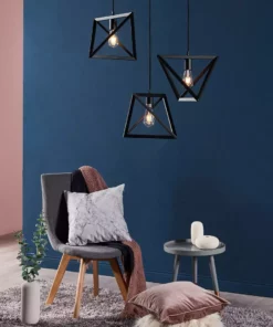 TeamsonUS Teamson Home Armonia Geometric Pendant Lamp, Black