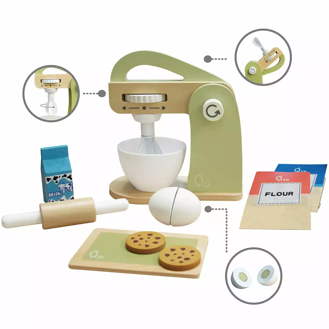 TeamsonUS Teamson Kids Little Chef Frankfurt Wooden Mixer Play Kitchen Accessories, Green 7 TeamsonUS Teamson Kids Little Chef Frankfurt Wooden Mixer Play Kitchen Accessories, Green