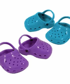 TeamsonUS Kids Sophia's Set Of 2 Purple And Teal Garden Clog Shoe For 18" Dolls