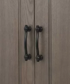 TeamsonUS Teamson Home Russell Modern Farmhouse Wooden Floor Storage Cabinet, Salt Oak,