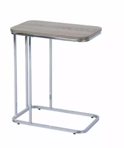 TeamsonUS Teamson Home Cora 20" C-Table With Wood Grain Finish And Metal Base, Brown