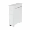 TeamsonUS Teamson Home Narrow Cabinet With Storage Drawers And Towel Bar 6.5" L X 25" H, White 1 TeamsonUS Teamson Home Narrow Cabinet With Storage Drawers And Towel Bar 6.5" L X 25" H, White