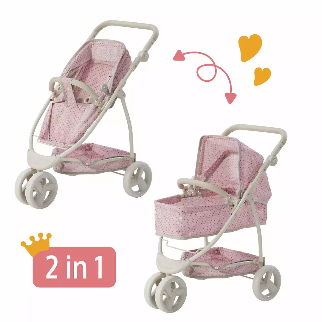 TeamsonUS Olivia's Little World Polka Dots Princess 2-in-1 Baby Doll Stroller, Pink 7 TeamsonUS Olivia's Little World Polka Dots Princess 2-in-1 Baby Doll Stroller, Pink
