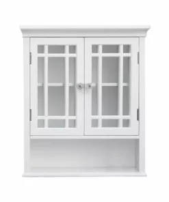 TeamsonUS Teamson Home Neal Removable Wooden Wall Cabinet With 2 Glass Doors, White 21 TeamsonUS Teamson Home Neal Removable Wooden Wall Cabinet With 2 Glass Doors, White