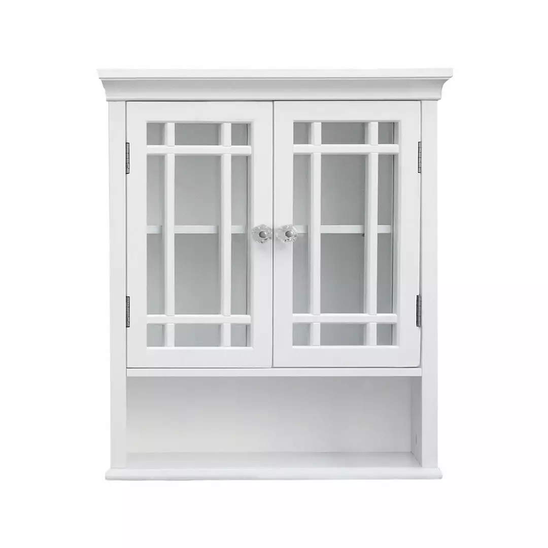 TeamsonUS Teamson Home Neal Removable Wooden Wall Cabinet With 2 Glass Doors, White 12 TeamsonUS Teamson Home Neal Removable Wooden Wall Cabinet With 2 Glass Doors, White