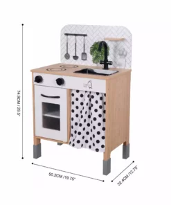 TeamsonUS Teamson Kids Little Chef Philly Modern Wooden Kitchen Playset, White/Natural