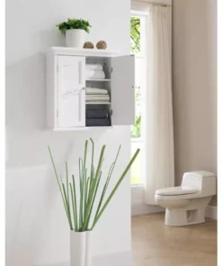 TeamsonUS Teamson Home Versailles Wooden Wall Cabinet With 2 Shelves, White
