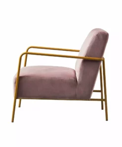 TeamsonUS Teamson Home Chelsea Armchair With Gold-Finished Metal Legs, Mauve 13 TeamsonUS Teamson Home Chelsea Armchair With Gold-Finished Metal Legs, Mauve