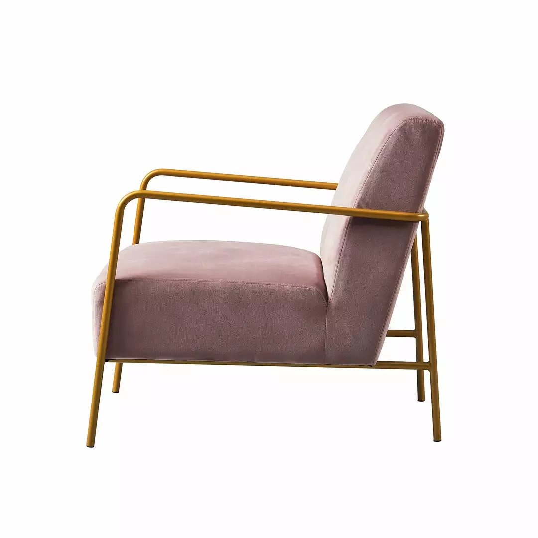 TeamsonUS Teamson Home Chelsea Armchair With Gold-Finished Metal Legs, Mauve 8 TeamsonUS Teamson Home Chelsea Armchair With Gold-Finished Metal Legs, Mauve