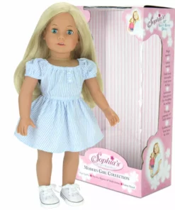 TeamsonUS Sophia's Posable 18'' Soft Bodied Vinyl Doll "Sophia" With Blonde Hair And Blue Eyes, Light Skin Tone New