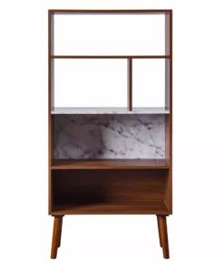 TeamsonUS Teamson Home Kingston Wooden Bookcase With Marble-Look Top, Marble/Walnut 13 TeamsonUS Teamson Home Kingston Wooden Bookcase With Marble-Look Top, Marble/Walnut