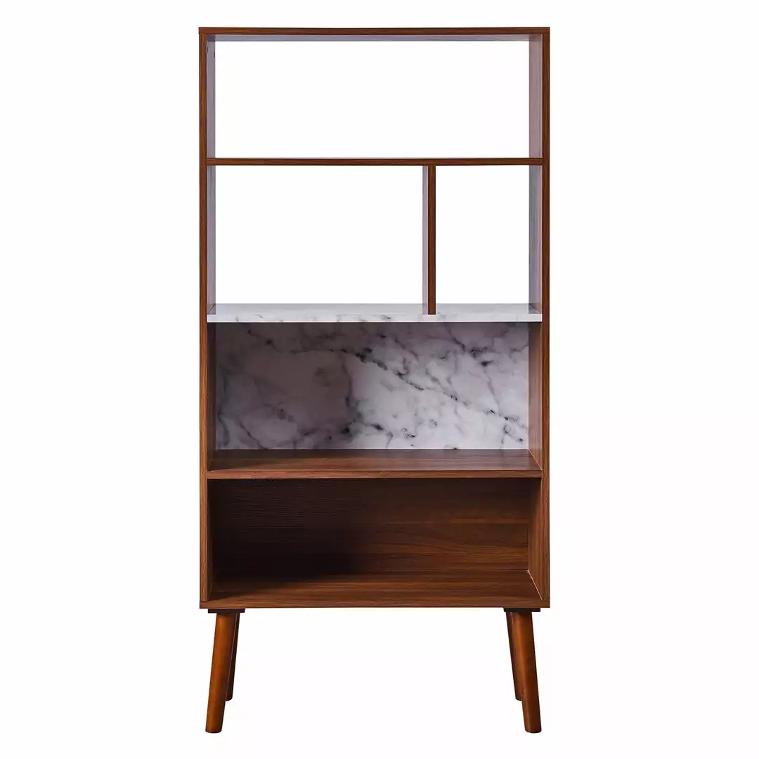 TeamsonUS Teamson Home Kingston Wooden Bookcase With Marble-Look Top, Marble/Walnut 8 TeamsonUS Teamson Home Kingston Wooden Bookcase With Marble-Look Top, Marble/Walnut