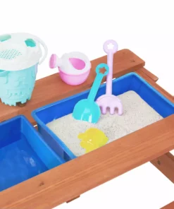 TeamsonUS Teamson Kids Outdoor Wooden Picnic Table With 2 Sensory Bins For Sand/Water Play Plus Accessories, Warm Cherry 20 TeamsonUS Teamson Kids Outdoor Wooden Picnic Table With 2 Sensory Bins For Sand/Water Play Plus Accessories, Warm Cherry